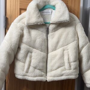 Calvin Klein women’s cream faux sherling Jacket